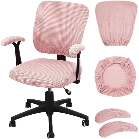 4Pcs Office Chair Cover | Chair Covers Stretchable Non-Slip with Armrest Covers, Office Chair Seat Cover Removable Washable Anti-Dust for Rotating