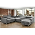 thumbnail image 2 of Roomfitters 122" Oversized Sectional Sofa Couch with Chaise Storage, Contemporary U-Shaped 7-Seater Sofa with Adjustable Headrests, Stylish Living Room Furniture, Gray, 2 of 5