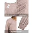thumbnail image 5 of NISVIYA Womens Plus Size Tops Fall Casual Loose Fit Crew-Neck Tees Lightweight Puff Sleeve Sweatshirts, 5 of 7