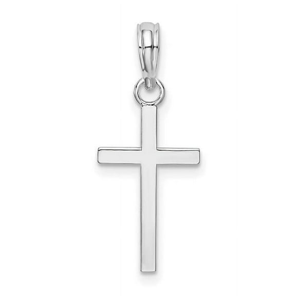 Finest Gold Sterling Silver Polished Flat Latin Cross Pendant