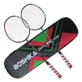 thumbnail image 2 of Graflsoa Lightweight Dual Badminton Racket Set with 6 Shuttlecocks & Carry Bag - Red/Blue, Iron Alloy, 600g, 67cm - Perfect for All Skill Levels, 2 of 6