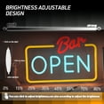 thumbnail image 2 of Y YUNHSOM "Bar OPEN" Neon Sign 13 x 8.6 Inch - Ice Blue & Red LED Neon Light, Adjustable Brightness, USB Powered, Window Door Decor for Bar Pub Cafe, 2 of 7