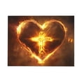 thumbnail image 2 of CozyNet Serene Glowing Heart Symbol With A Cross In The Center Radiating Warmth Wall Art Prints With Frame Canvas Perfect for Living Room & Bedroom, Ready to Hang, Wall Decor 16"x20", 2 of 10