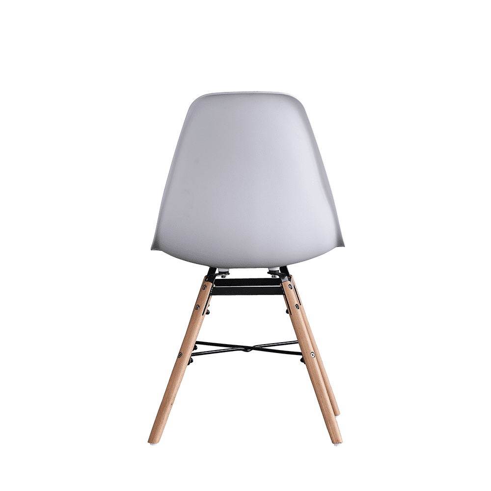 Kepooman Retro Plastic Shell Chairs with Solid Wood Legs, Set of 4, White