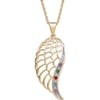 Personalized Planet Family Sterling Silver or 14K Gold over Silver Family Birthstone & Diamond Accent Angel Wing Pendant