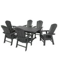 thumbnail image 2 of WestinTrends Malibu 7 Piece Outdoor Patio Dining Table and Adirondack Armchair Set, Gray, 2 of 3