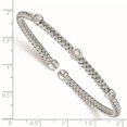 thumbnail image 2 of Sterling Silver Bracelet Cuff Cubic Zirconia Round 3.7 mm in CZ Woven Flexible, 2 of 3