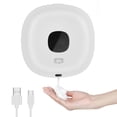 thumbnail image 1 of Dispensador de jabón automático de 300 ml para montaje en pared, sin perforaciones, recargable, sin contacto, carga USB con sensor, apto para cocina, baño, hotel (blanco), 1 of 7
