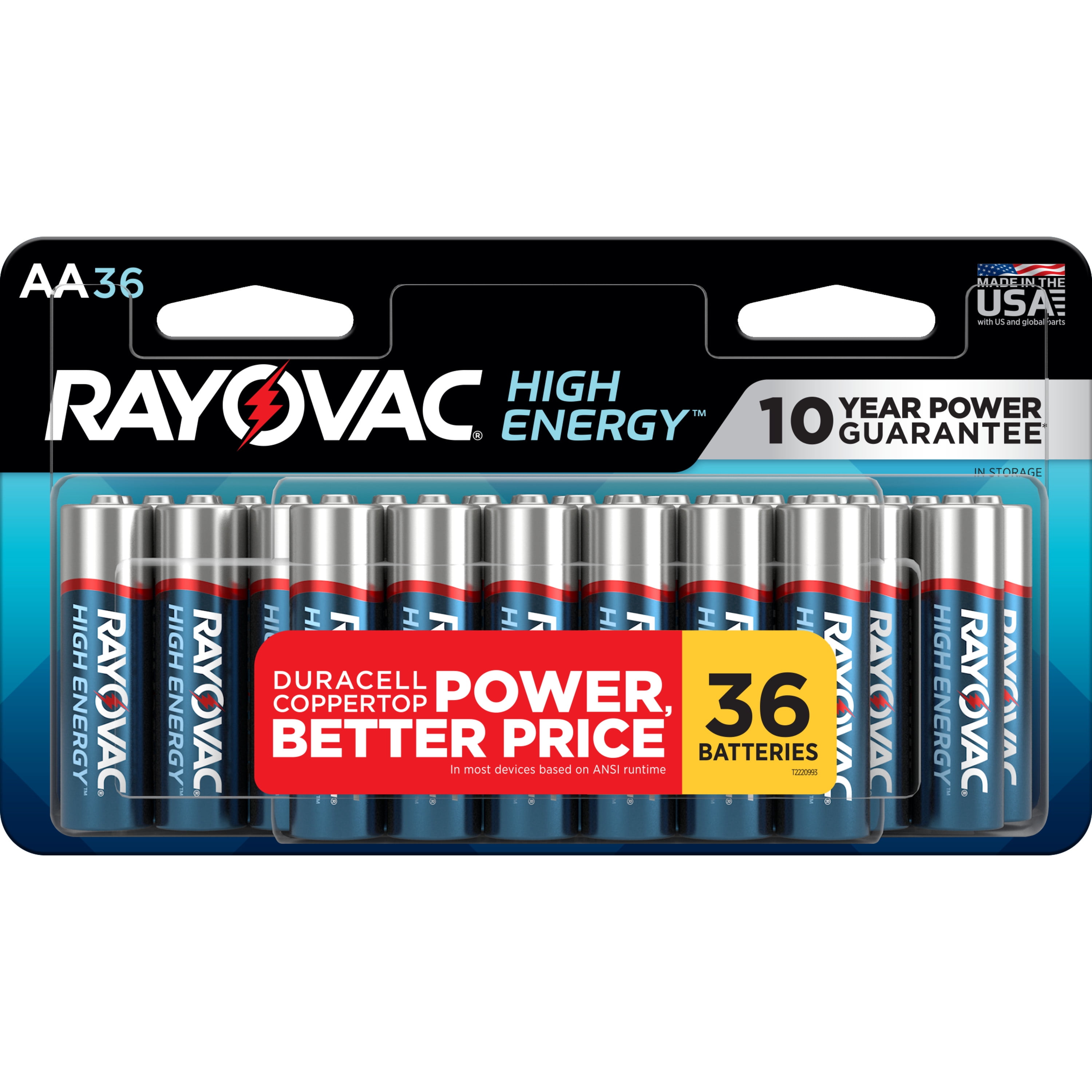 Rayovac High Energy AA Batteries (36 Pack), Double A Batteries