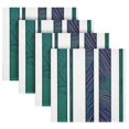 thumbnail image 4 of Iauyy Satin Napkins Set of 4- Teal Blue Stripe Pattern DIY Printing Decoration Cloth Napkin- Easy Care for Home/Party, 4 of 8
