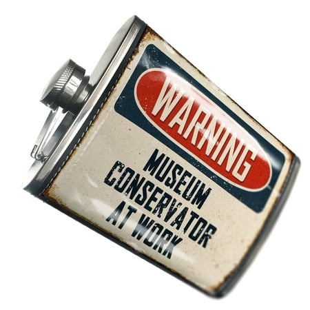 

NEONBLOND Flask Warning Museum Conservator At Work Vintage Fun Job Sign