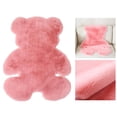 thumbnail image 3 of Alfombra peluda con funda de silla de imitación de vellón para decoración de dormitorio y sala de estar Rosa 45x60cm, 3 of 8