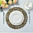 thumbnail image 5 of GZHJMY Fashion Colorful Leopard Animal Print Round Placemats Washable Circle Placemats Non-Slip Heat-Resistant Table Place Mats for Dining Kitchen Table Decoration 15.4" （4PCs） Table Mat, 5 of 7