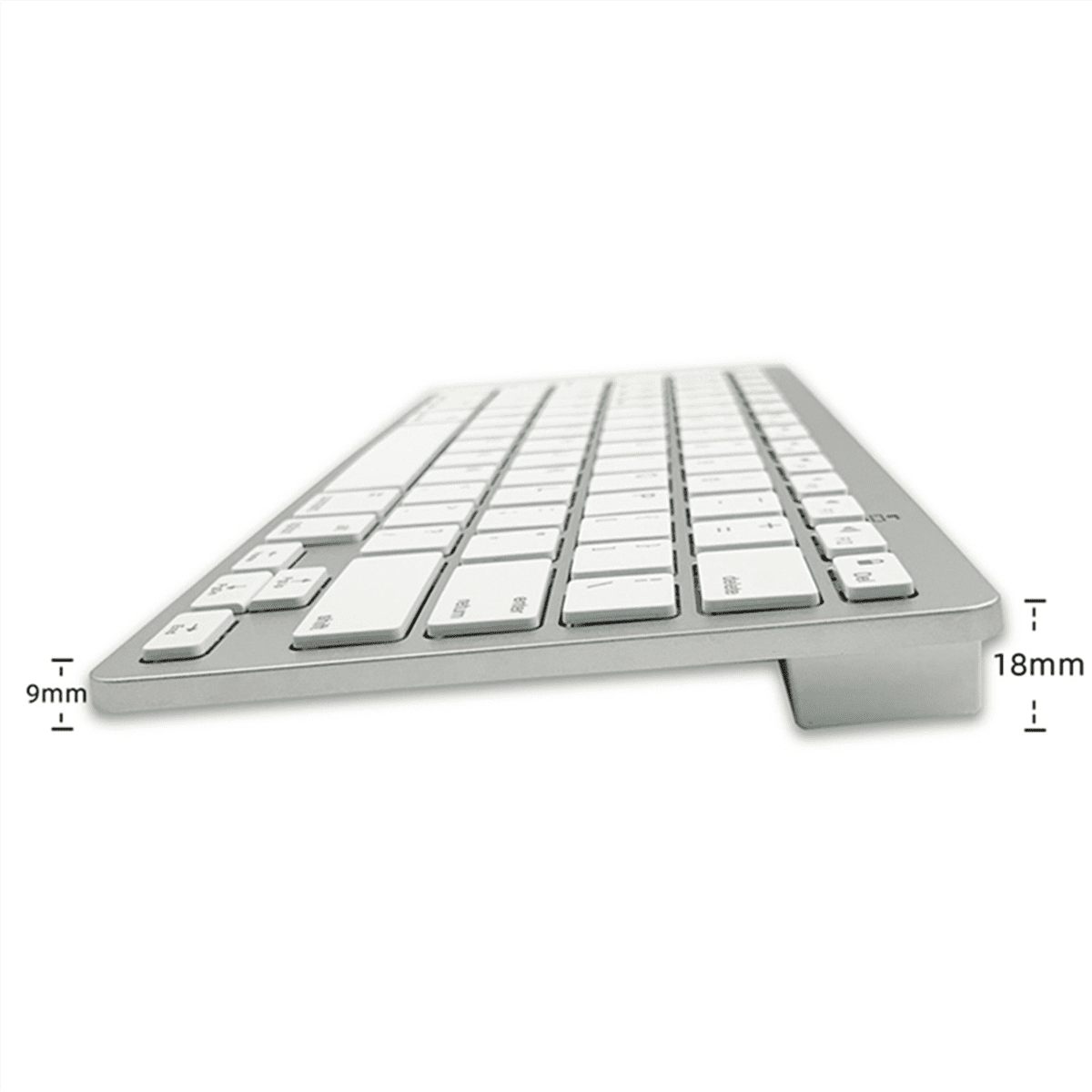Russian Multifunctional and Practical Small Language Convenient and Easy to Use Wireless Bluetooth Keyboard plastic white&silver,1 x Keyboard