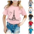 thumbnail image 5 of Icvfdpl Summer Tops For Teen Girls Kid Printed Short Sleeve Top T Shirt Comfortable Dailywear 3-4 Years, 5 of 5