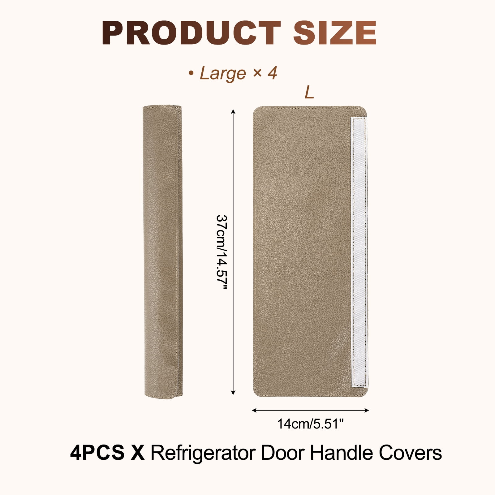 Uxcell 4Pcs Refrigerator Door Handle Covers, PU Leather Kitchen Appliance Handle Protector, Anti-Static Fridge Handle Cover Keep Your Microwave Oven Dishwasher Clean, Winter Gray