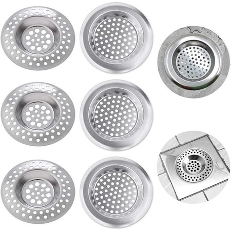 

WOVTE Sink Strainer Plug 6pcs Kitchen Bathroom Sink Strainer Cover Drain Protector Shower Drain Cover Hair Catcher Plug Hole Sink Tub Strainer Drain Filter Basket Strainer Waste Plug