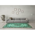 thumbnail image 3 of Ahgly Company Indoor Rectangle Medallion Turquoise Blue Traditional Area Rugs, 7' x 9', 3 of 4