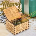 thumbnail image 5 of Caja de música con manivela de madera Retro tallada chico regalo de cumpleaños decoración del hogar, 5 of 5