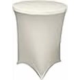 thumbnail image 3 of LA Linen TCSpandex36Rx42H_WhiteX11 LA Linen Round Spandex Cover For Bar High Cocktail Table, 36-Inch Round 42-Inch High, White, 3 of 3
