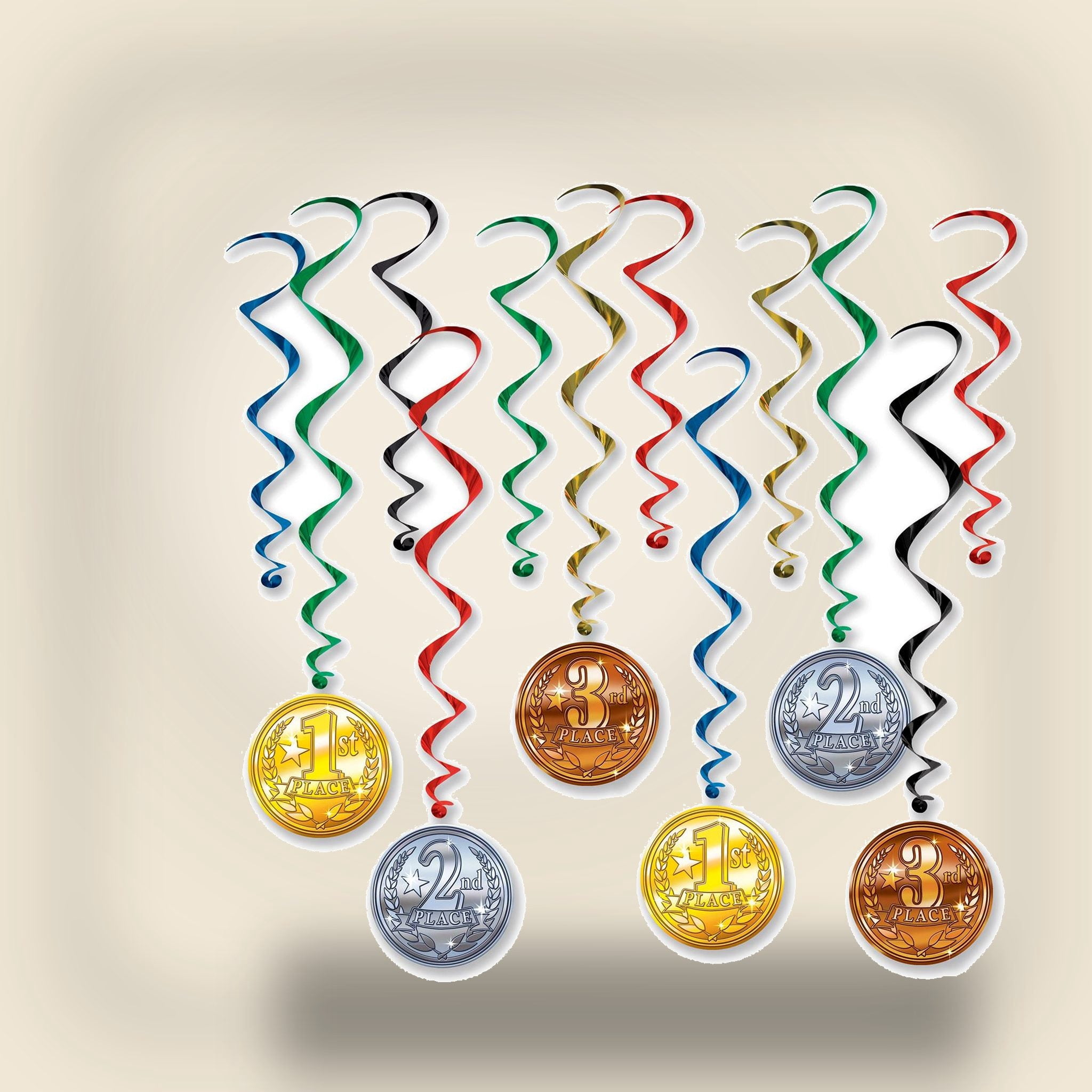 72 Pack Bulk Award Medal Party Whirls