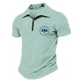 thumbnail image 2 of LNZGNM Mens 4th of July Polo Shirt 250 Anniversary USA 1/4 Zip Up Golf Shirts Short Sleeve 1776-2026 Golf Polos Casual Outdoor Top,Light Green 2XL, 2 of 4