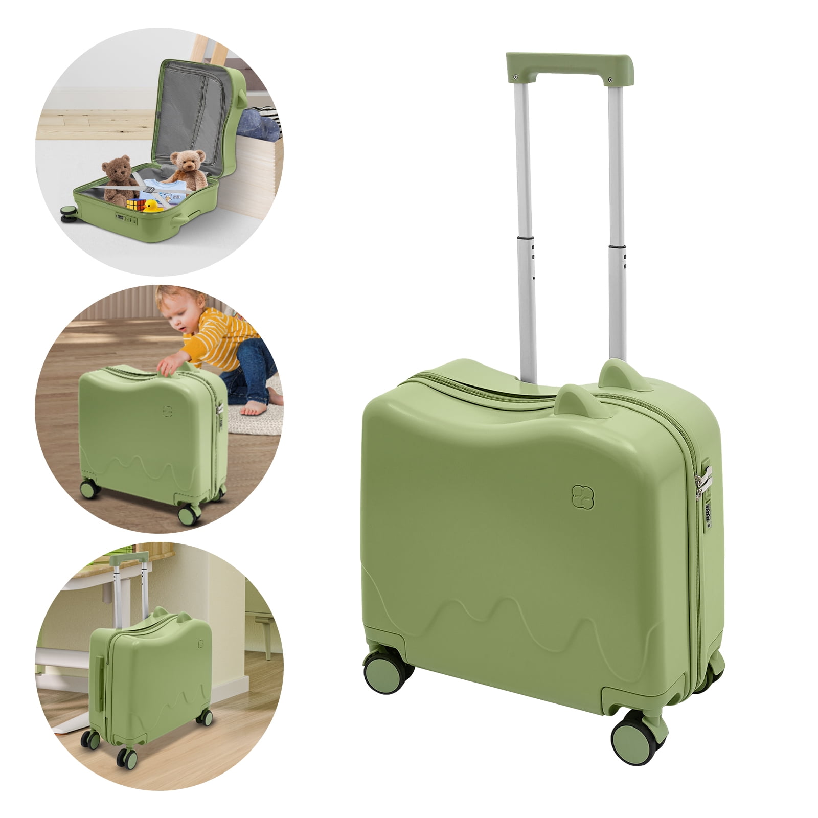 18inch,20inch ABS+PC Children's Ride-on Suitcase,Rolling Luggage with Spinner Wheels Carry Trolley with Password Lock Children's Ride On Trolley Airplane Travel