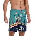 thumbnail image 2 of Gaeub Let's go Travel Printed Men's Short Pajama Pants, Lightweight Lounge & Sleep Bottoms Keep You Cool - XX-Large, 2 of 9