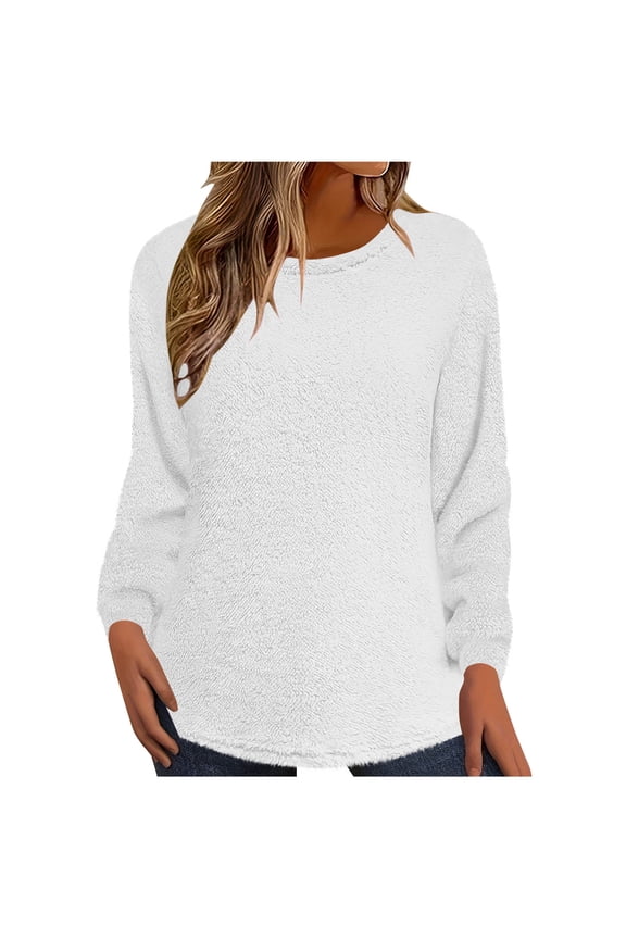 Fashion Women Casual Long Sleeve Round Neck Collar Loose Sweatshirt Tops Blouse Fall Clothes Winter Clothing