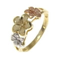 thumbnail image 2 of Solid 14k tricolor gold 6.5mm-8mm-6.5mm Hawaiian plumeria flower ring size 12, 2 of 5