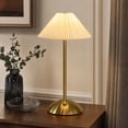 thumbnail image 5 of Cordless Pleated Table Lamp, Rechargeable Vintage Bedside Lamp, Portable Fabric Shade Night Light for Bedroom Dining Room Home Decor, 5 of 8