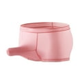 thumbnail image 2 of HUPOM Men'S Underwear Underwear For Men Pack Low waist Drop Waist Solid Boxer Briefs Pink L, 2 of 3