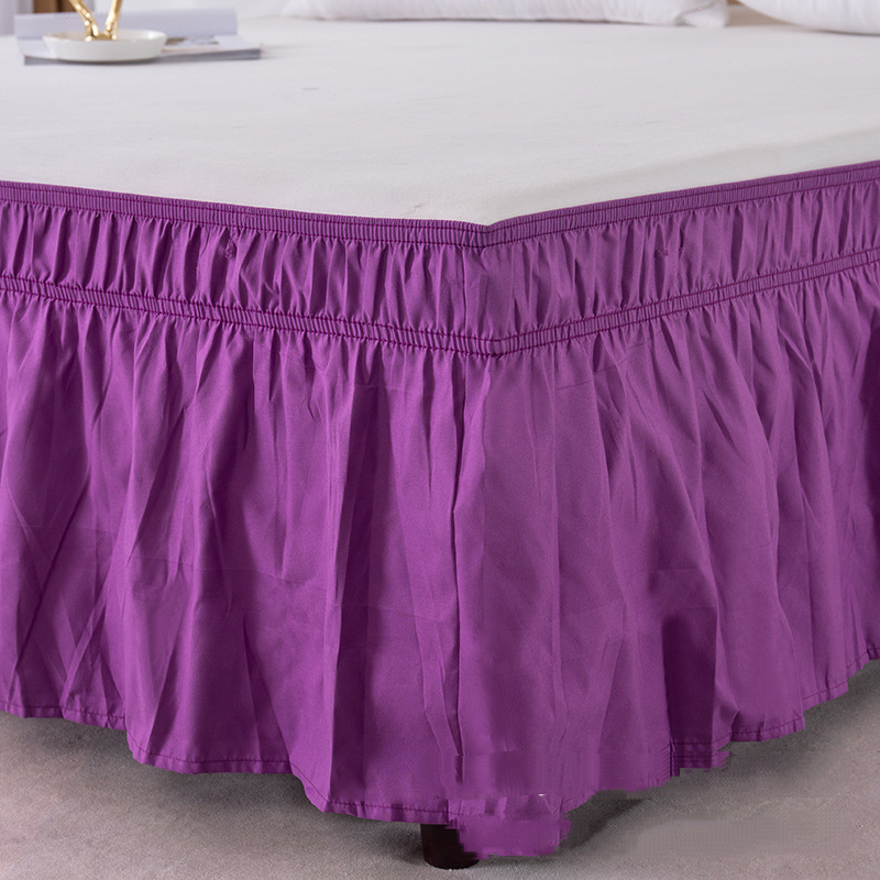 Wrap Around Bed Skirts for Queen Beds 15 Inches Drop, Silver Grey