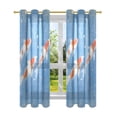 thumbnail image 2 of Wash Koi Pattern Breathable Sheer Curtains 63x52in Soft Light Filtering, UV Protection and Thermal Insulation, 2 of 7