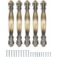 thumbnail image 1 of Juego de 10 tiradores de armario vintage en forma de arco antiguo - tiradores de puertas para muebles de 11 cm de largo (distancia entre agujeros de 64 mm) - bronce verde brillar Electrónica, 1 of 5