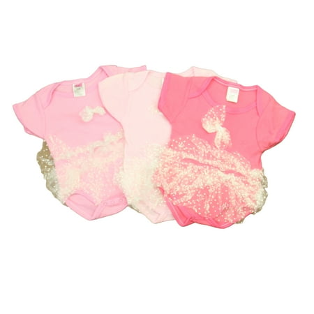 

Pre-owned Coney Isle Girls Pink | White Onesie size: 3-6 Months
