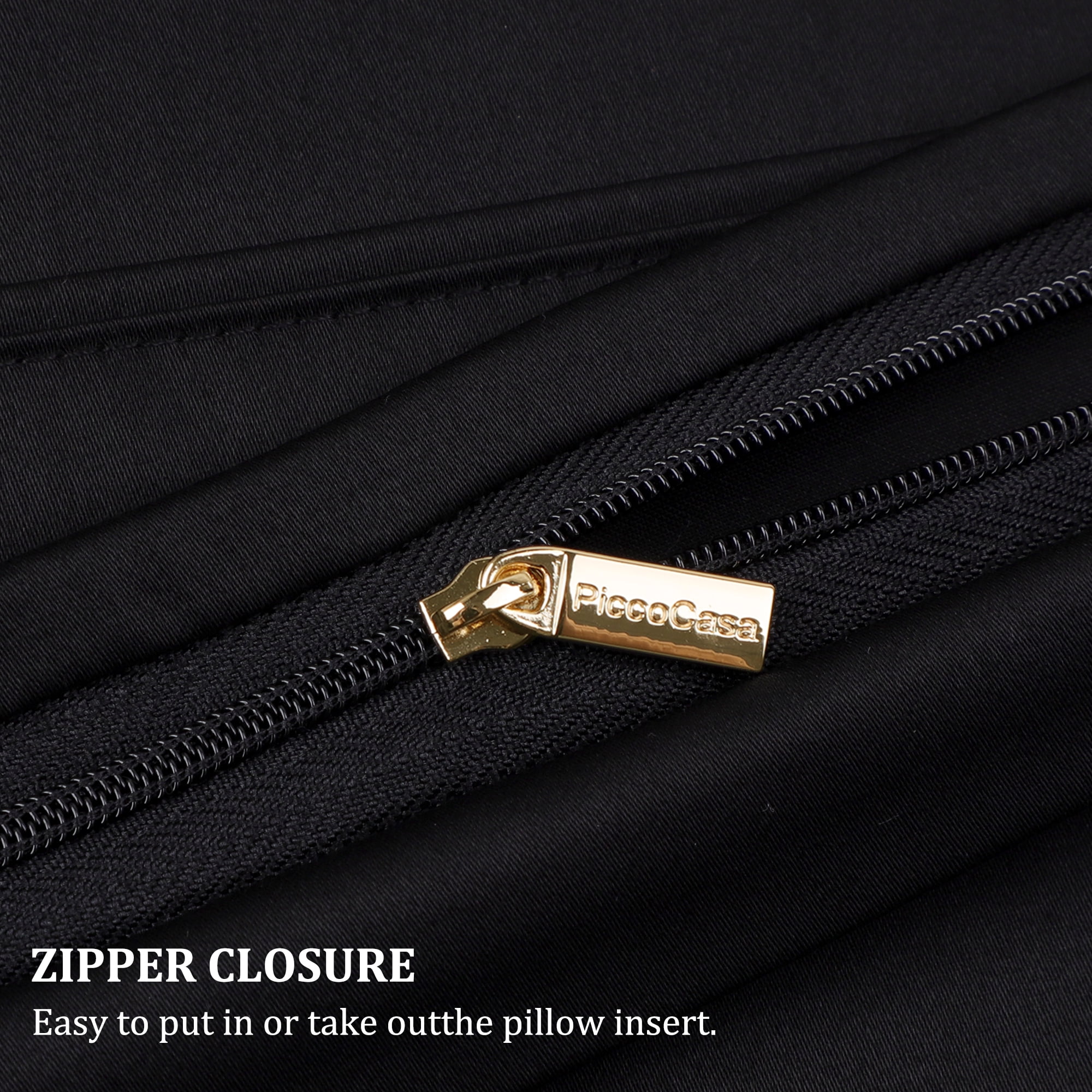 Unique Bargains 20"x 55" 1PC Zipper Closure Body Pillow Cover Black