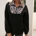 thumbnail image 2 of Moda mujer Casual manga larga estampado de leopardo cuello en V Patchwork señoras Tops sudaderas Fridja  FKASFK3907, 2 of 7