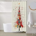 thumbnail image 5 of Cinvoph 59"x71" Christmas Shower Curtain Xmas Tree&Star Holiday Bathroom Decor, Washable Durable Bath Curtain, Festive Winter Bathroom Curtains Decoration, 5 of 6