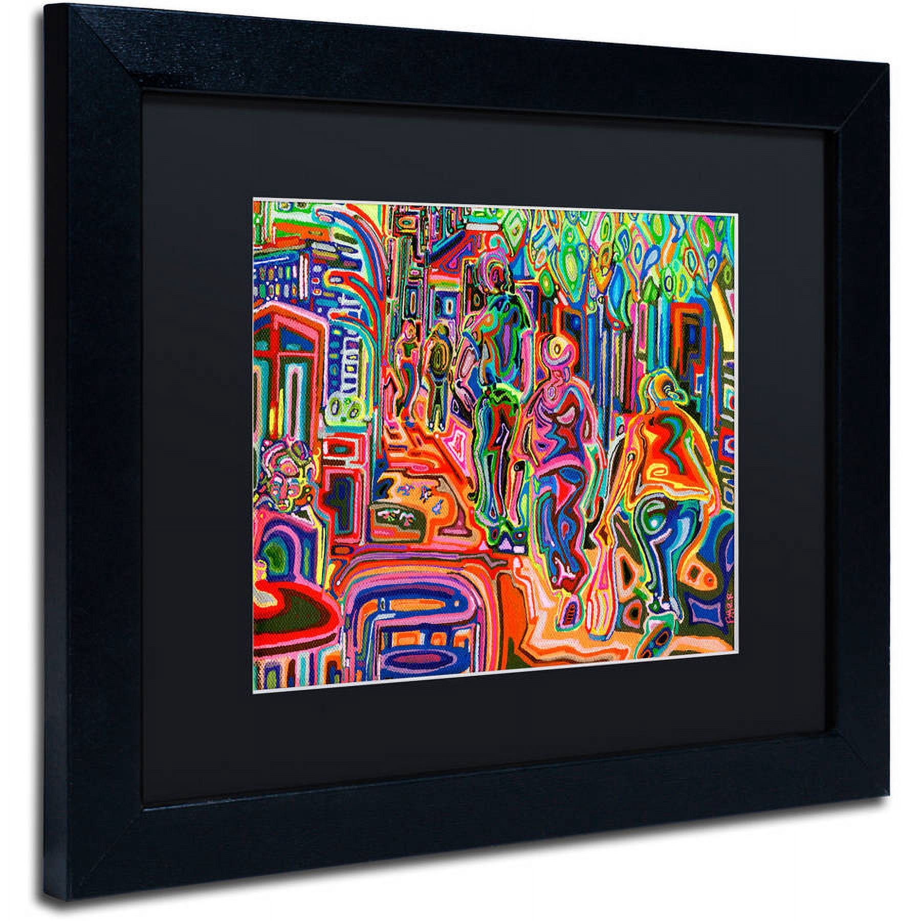 Trademark Fine Art "Folk" Canvas Art by Josh Byer, Black Matte, Black Frame