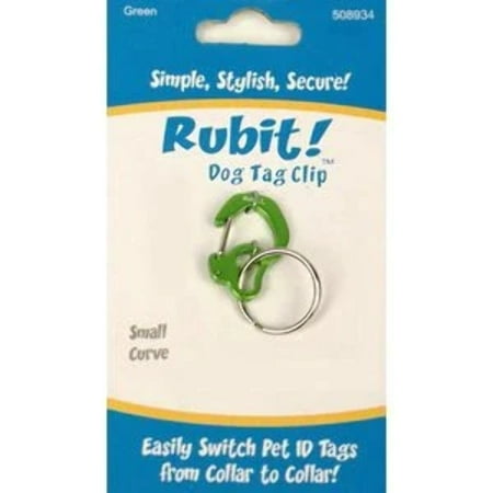 UPC: 0628586508934 | Rubit! The Easy Dog Tag Curve Shape Switch Clip. Small (Green)