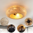 thumbnail image 5 of Bedroom Chandeliers 19" Rattan Ceiling Fan with 4 Bulbs, Dimmable, Remote Control,7 Blades, Reversible DC Motor,Bedroom Pendant Lights, 5 of 8