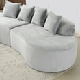 thumbnail image 6 of Modern Simple Curved Flannelette Sofa, Creative Multi-Seater, Light Gray, Living Room, with Pillows, 6 of 9