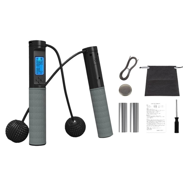 Saltar Cuerda De Saltar Inalámbrica Digital Con Contador De Calorías Contador De Tiempo Cuerda De Saltar Para Perder Peso Con Asas Ponderadas Eigraketly HA047003-01