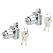Unique Bargains Push Lock for Sliding Glass Cabinet Door Fits 5mm Thick Keyed Alike 2 Pcs