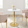 thumbnail image 6 of Modway Verne 28" Round Modern Wood & Metal Dining Table in White/Gold, 6 of 6