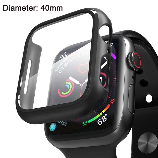 Compatible Apple Watch Series 5 / Series 4 Case 40 / 44mm with Tempered Glass Screen Protection, 360 掳 All-round Protective Case Ultra Thin Protective Case