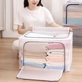 thumbnail image 4 of 66L Large Storage Bags Transparent Storage Bins Foldable Closet Organizer with Front Window Stackable Fabric Storage Bag, 4 of 8