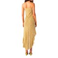 thumbnail image 3 of VISgogo Vestido largo sin mangas de verano para mujer, vestido ajustado con dobladillo con volantes y estampado de mariposas de corte bajo con correa de espagueti para la playa VISgogo moda, 3 of 4