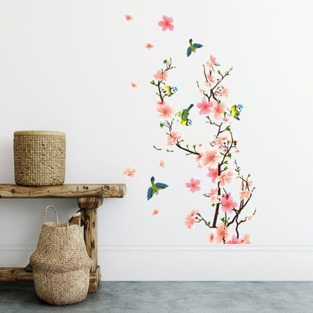 

BadyminCSL Plants Flowers Bird Decorative Wall Stickers Background Wall Bedroom Wall Stickers